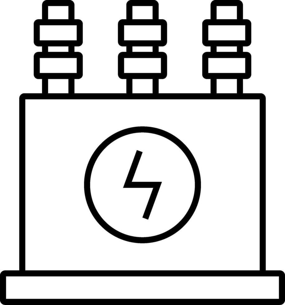 icône de ligne de transformateur de puissance vecteur