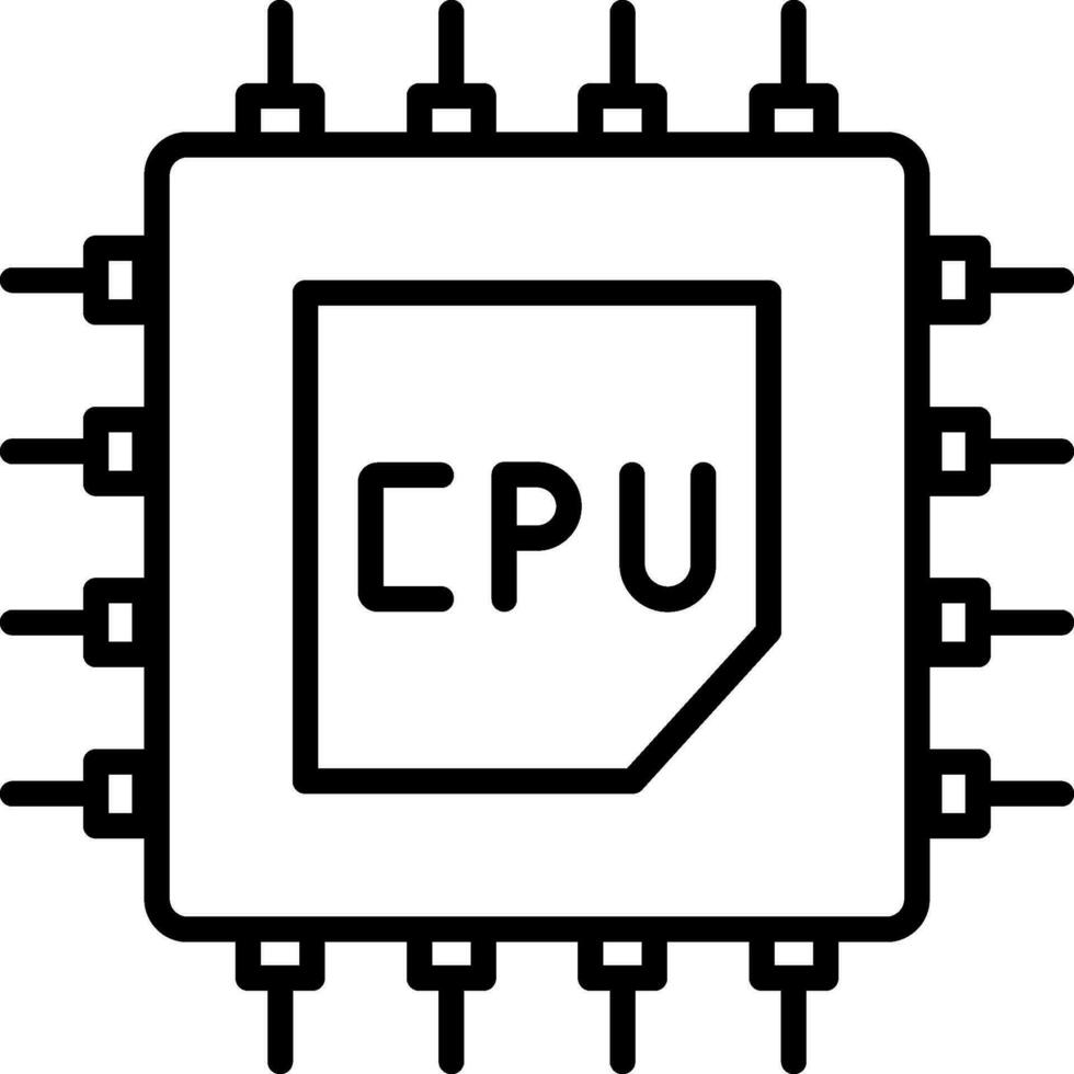 icône de ligne de processeur vecteur
