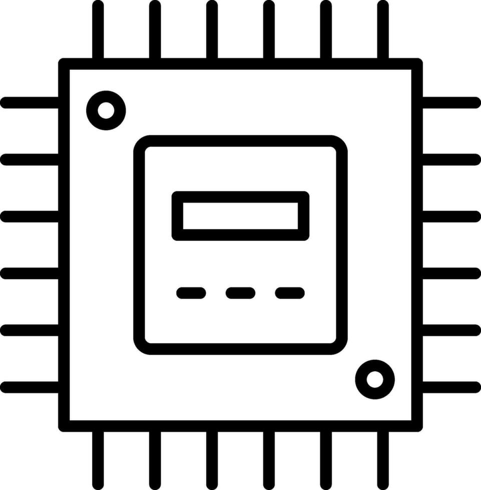 icône de ligne de processeur vecteur