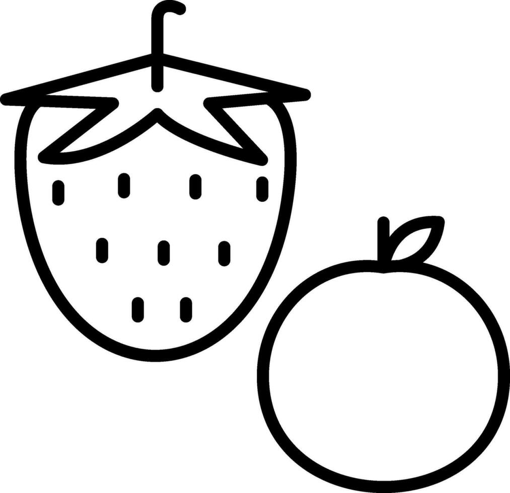 fruit ligne icône vecteur