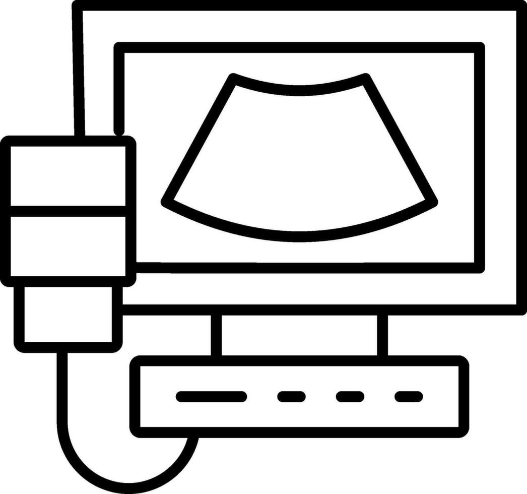 icône de ligne d'échographie vecteur