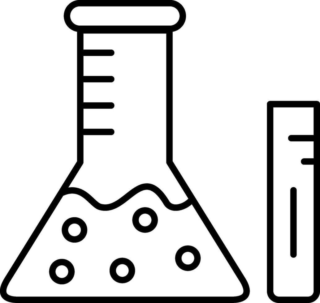 icône de ligne de chimie vecteur