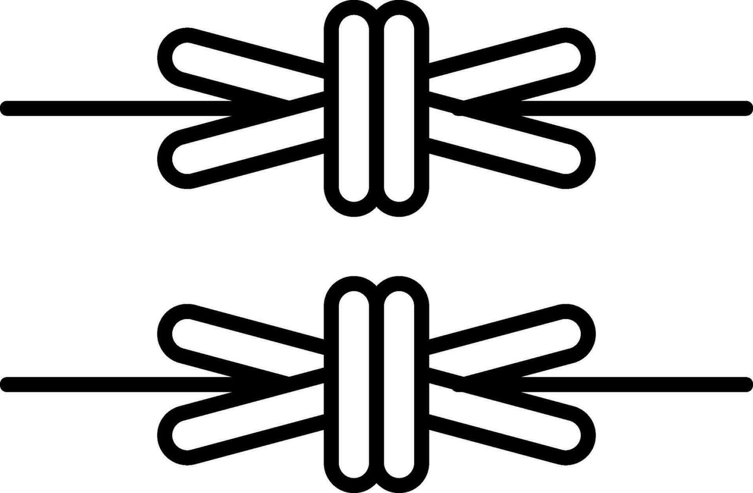 icône de ligne de fil de fer barbelé vecteur