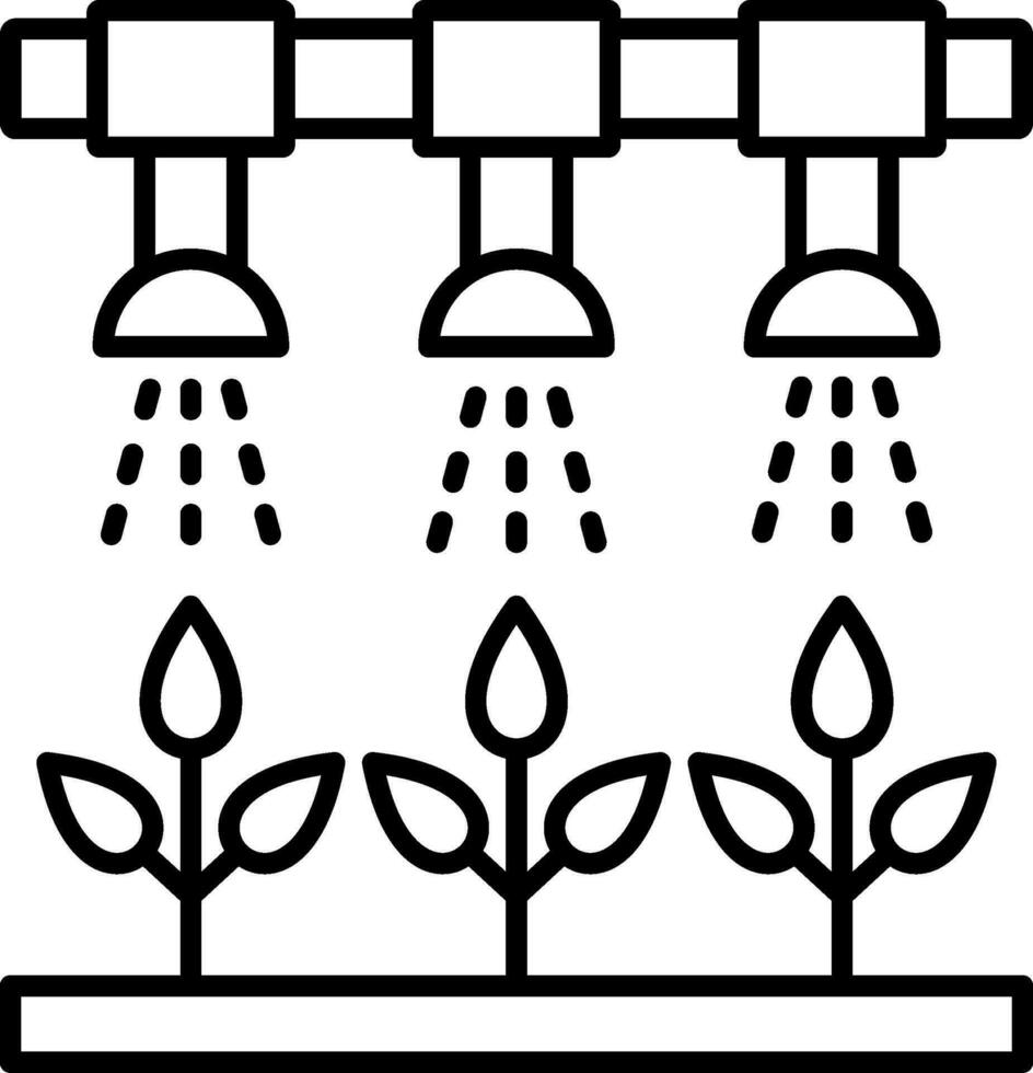 icône de ligne de système d'irrigation vecteur