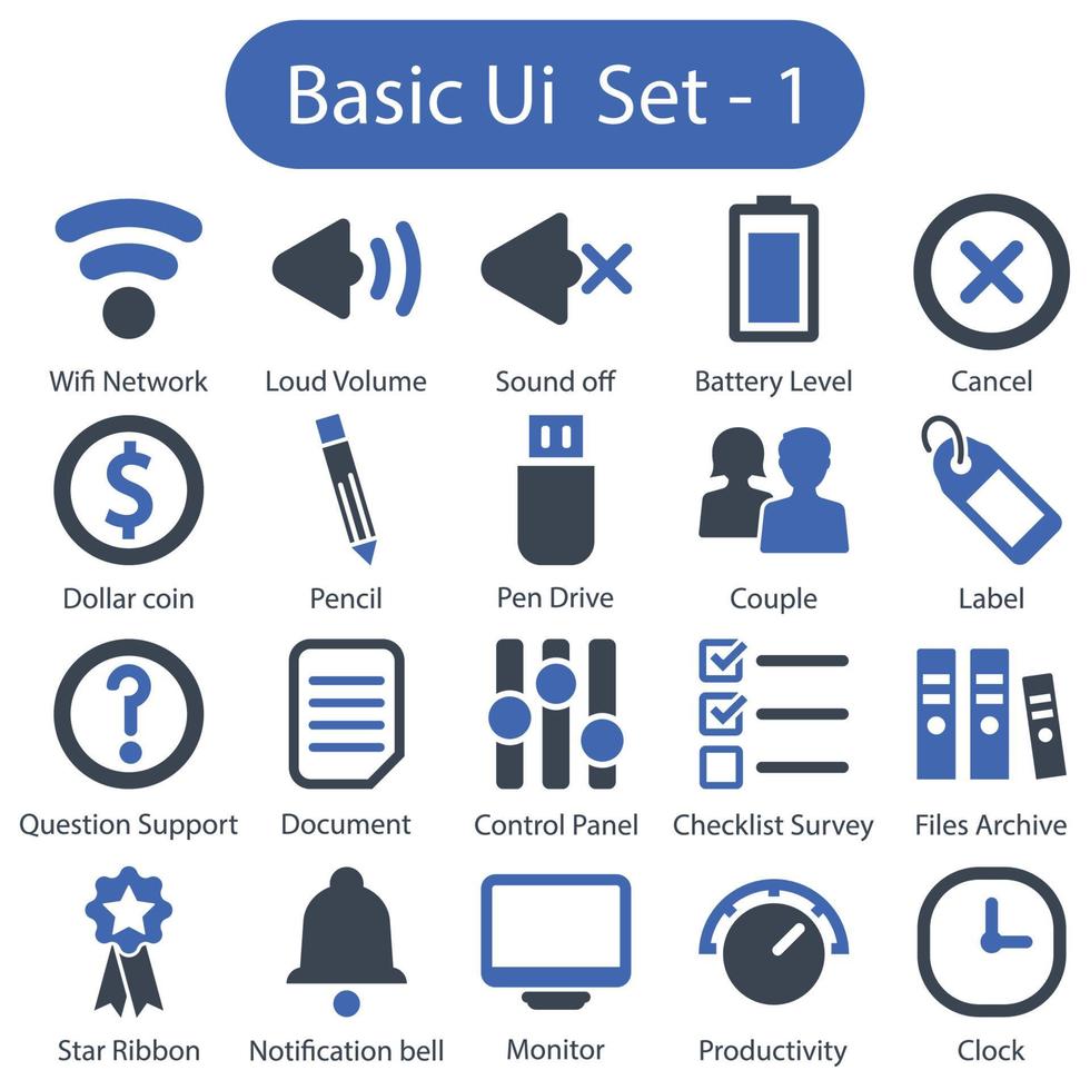 ensemble d'interface utilisateur de base 1 vecteur