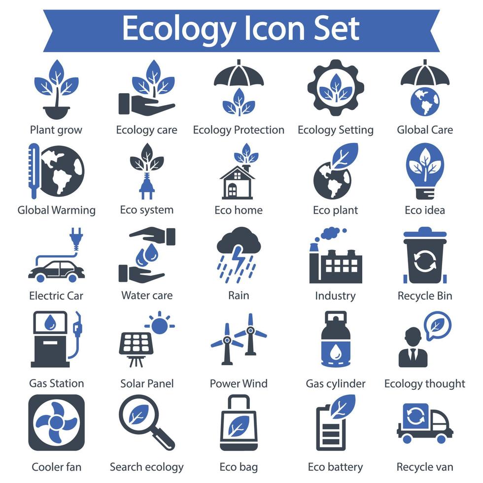 jeu d'icônes de l'écologie vecteur