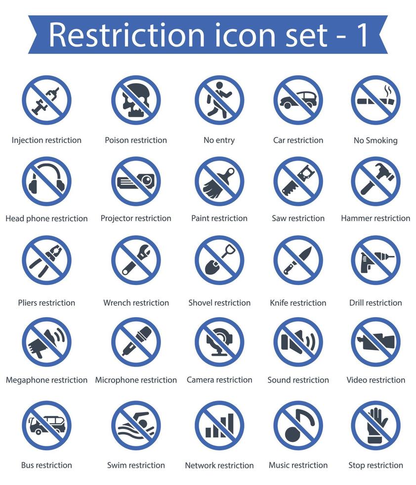 jeu d'icônes de restriction 1 vecteur