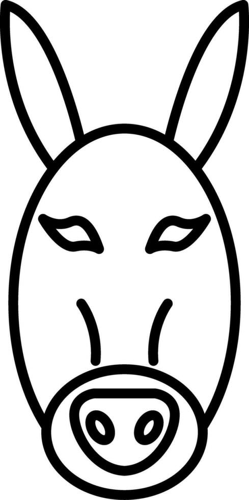 icône de ligne d'âne vecteur