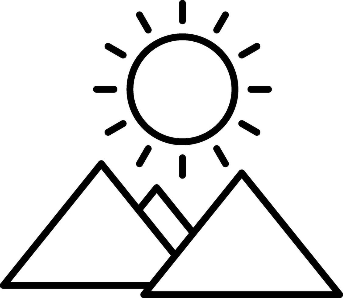 icône de la ligne du lever du soleil vecteur