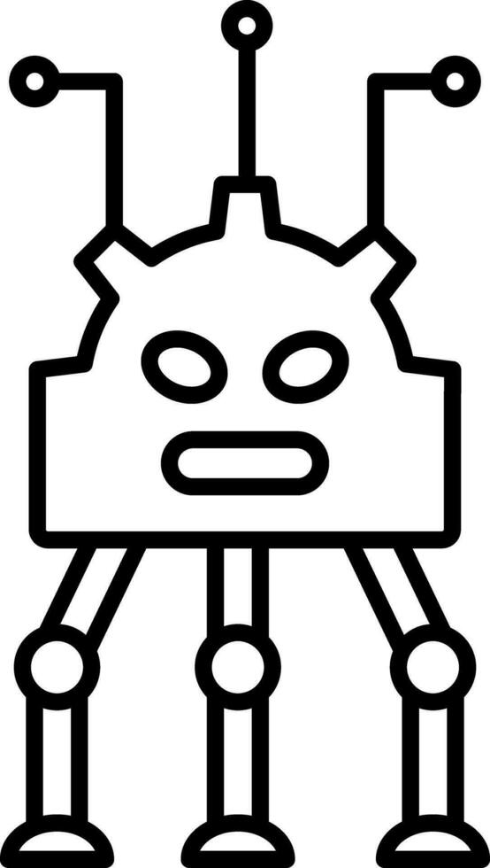 icône de ligne de robotique vecteur