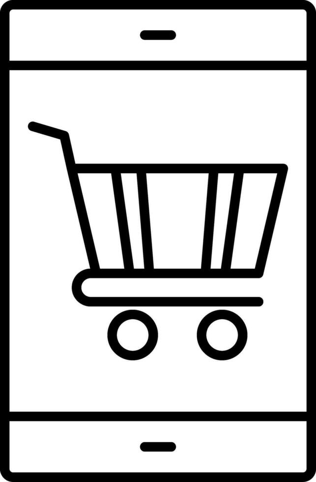 icône de ligne d'achat en ligne vecteur