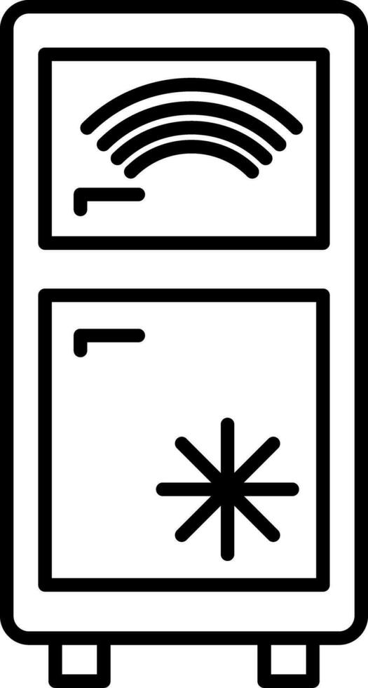 icône de ligne de réfrigérateur intelligent vecteur