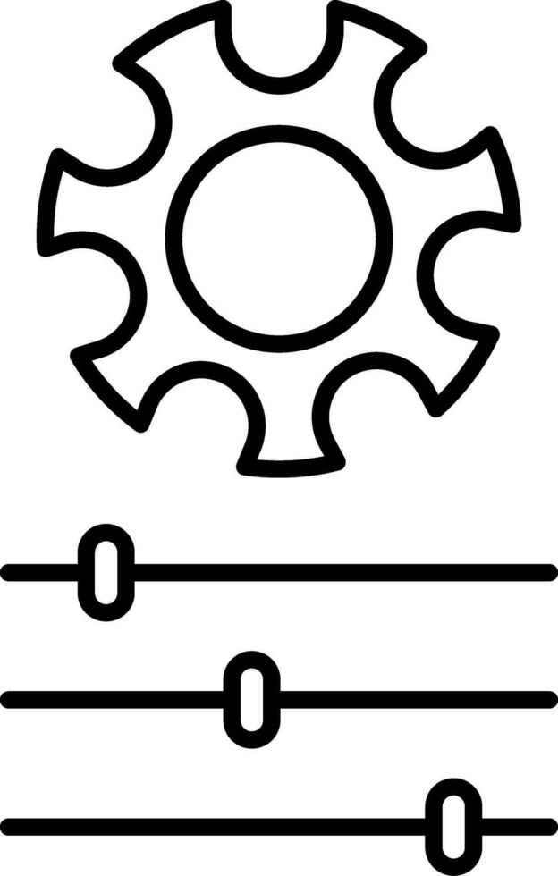 icône de ligne d'engrenage vecteur