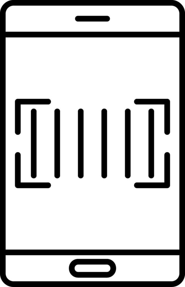 icône de ligne de scanner de code-barres vecteur