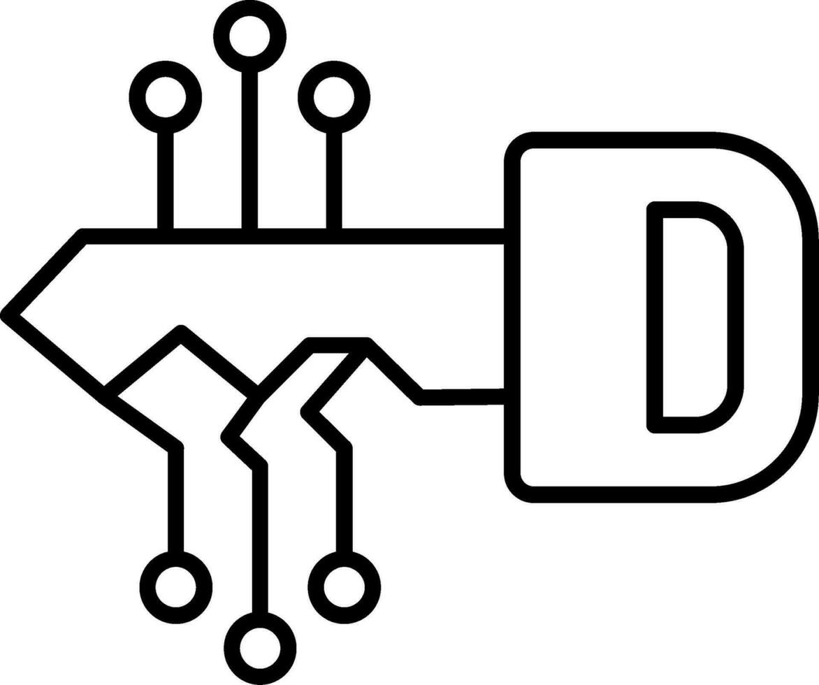 icône de ligne clé vecteur