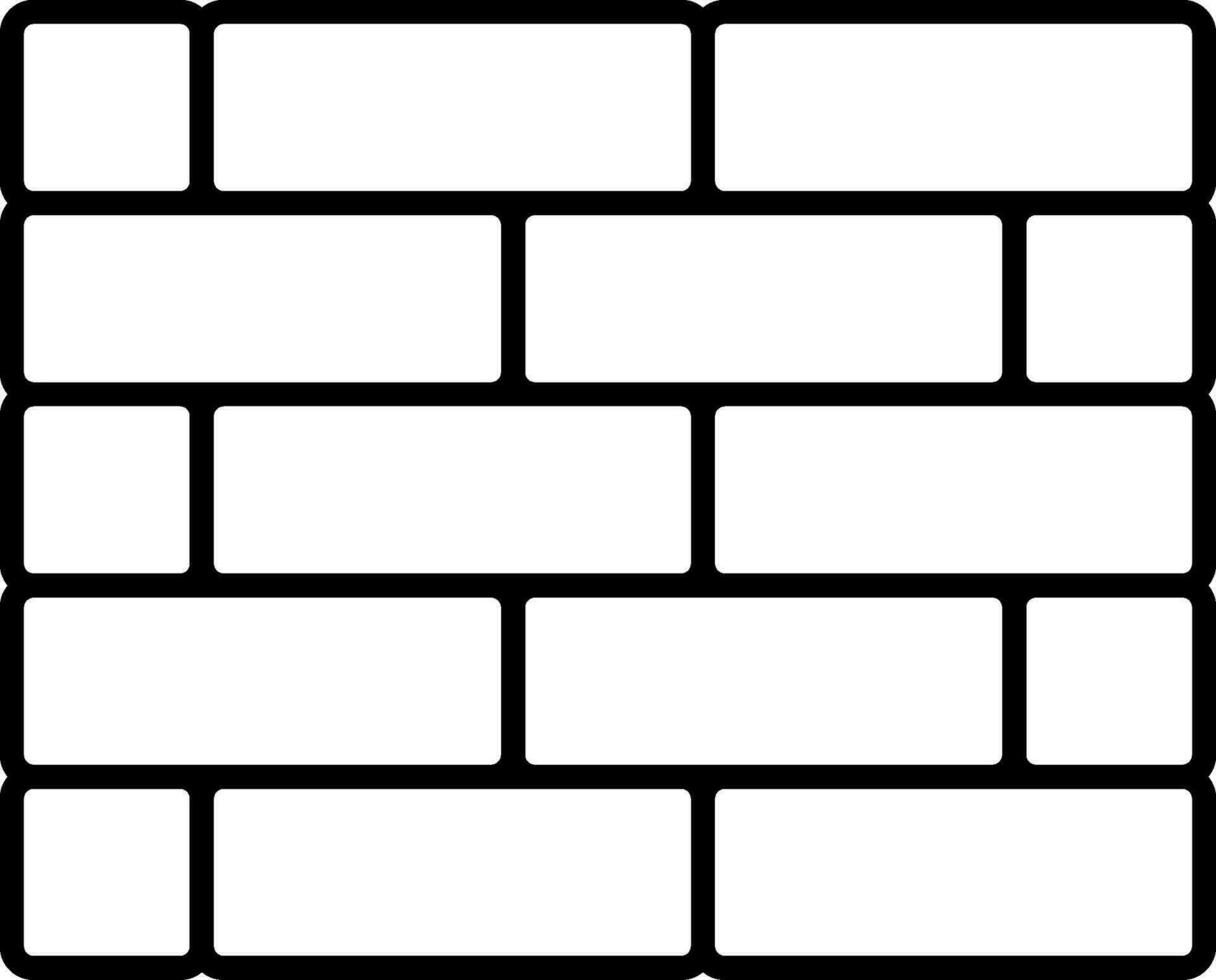 icône de ligne de mur de briques vecteur