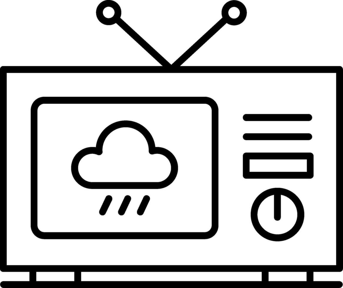 icône de ligne de nouvelles météo vecteur