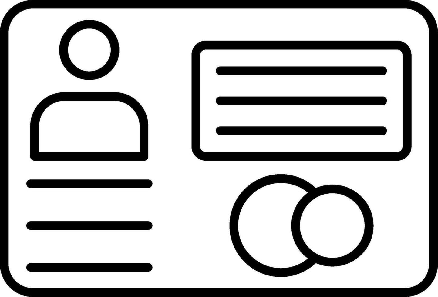 icône de ligne de carte de visite vecteur