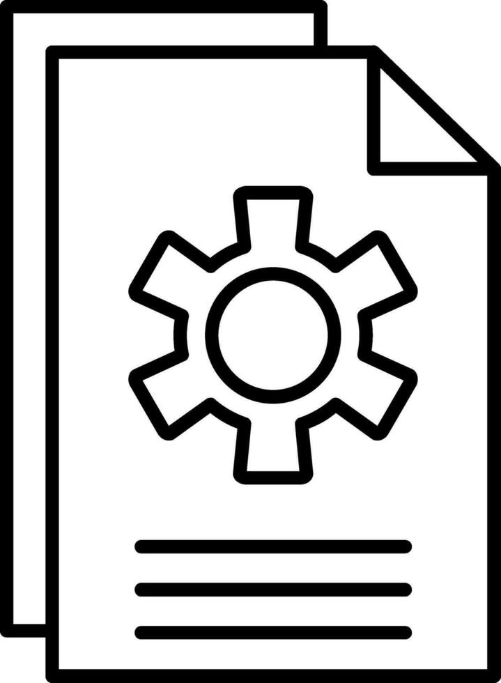 icône de ligne de document vecteur