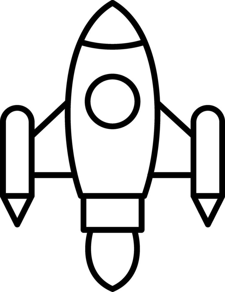 espace navire lancement ligne icône vecteur