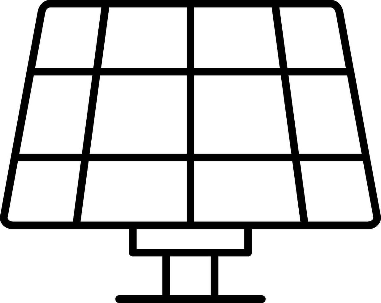 icône de ligne de panneau solaire vecteur