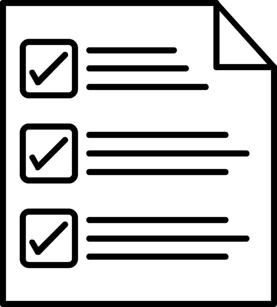 Chek List ligne icône vecteur