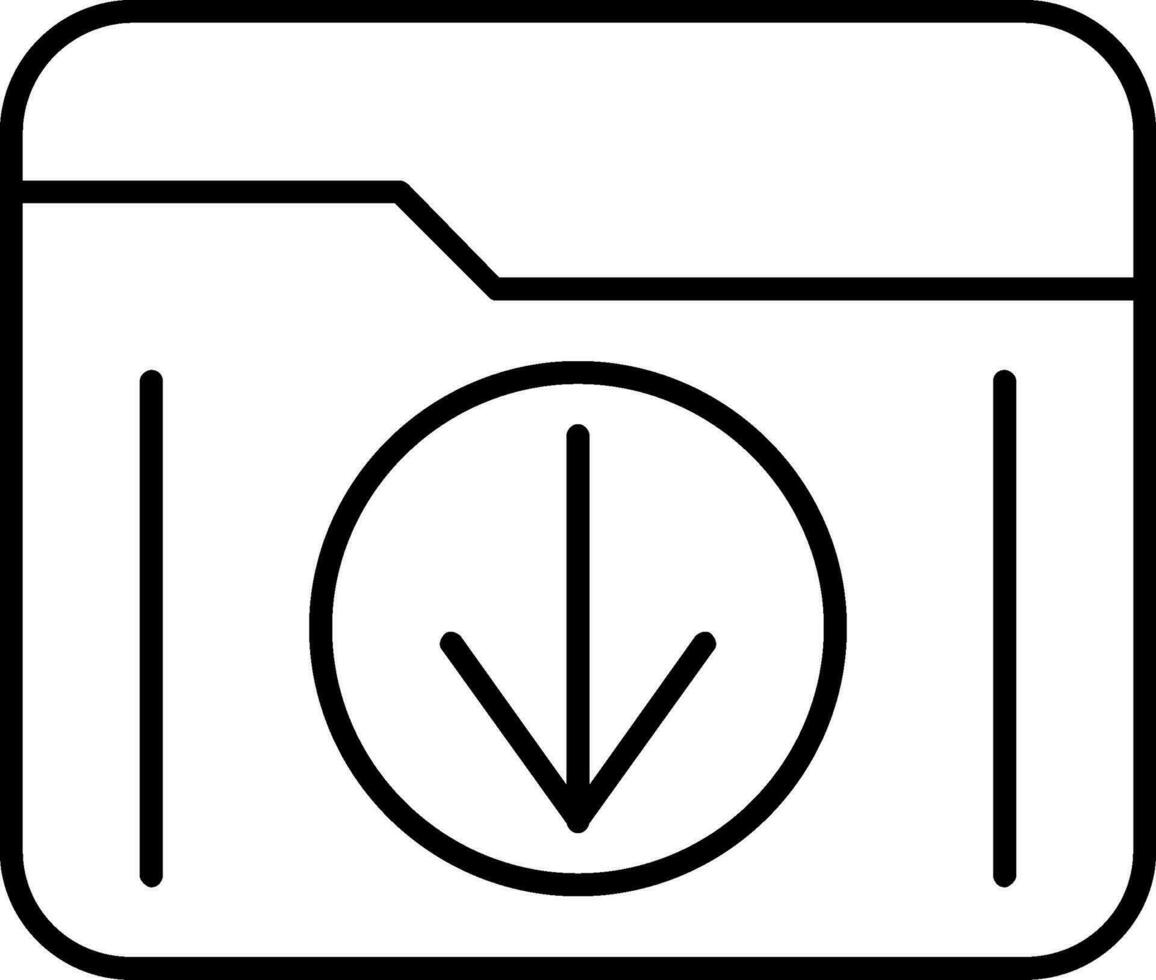 icône de ligne de téléchargement vecteur