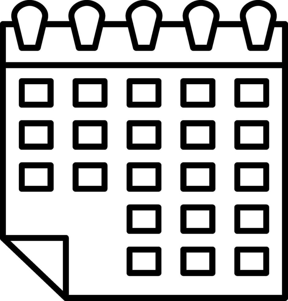 icône de ligne de calendrier vecteur