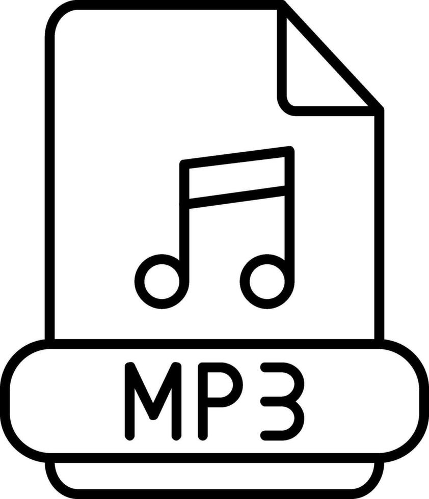 icône de ligne mp3 vecteur