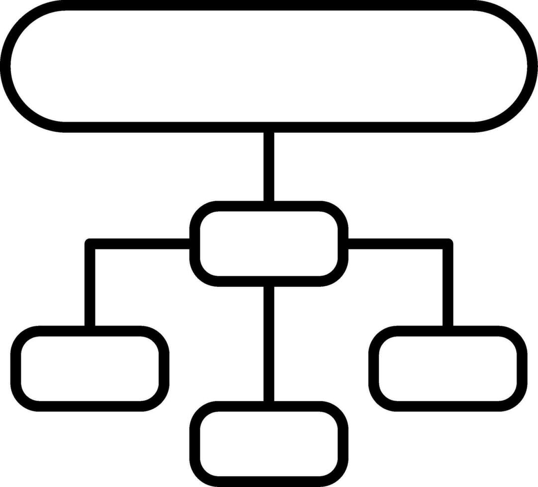 icône de ligne de structure hiérarchique vecteur