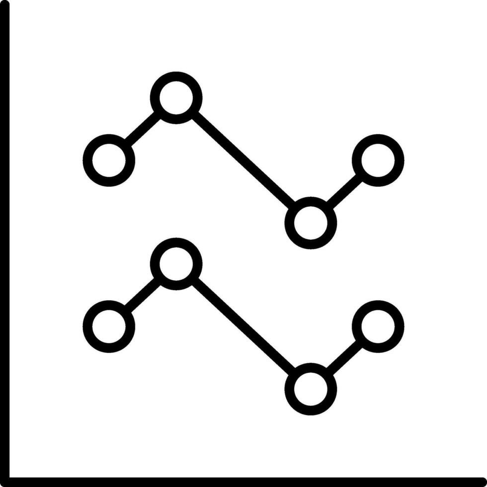 icône de ligne de graphique en courbes vecteur