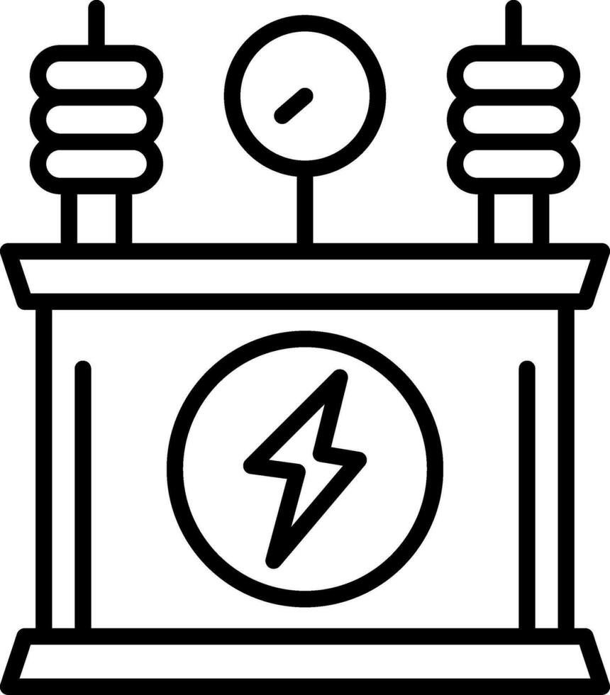 icône de ligne de transformateur de puissance vecteur