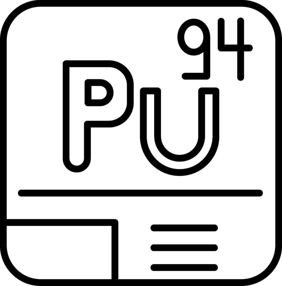 plutonium ligne icône vecteur