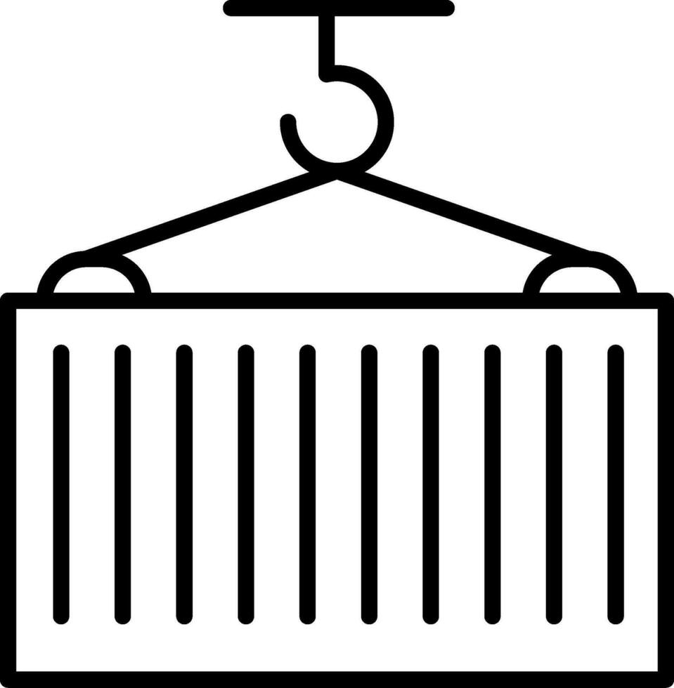 icône de ligne de conteneur vecteur