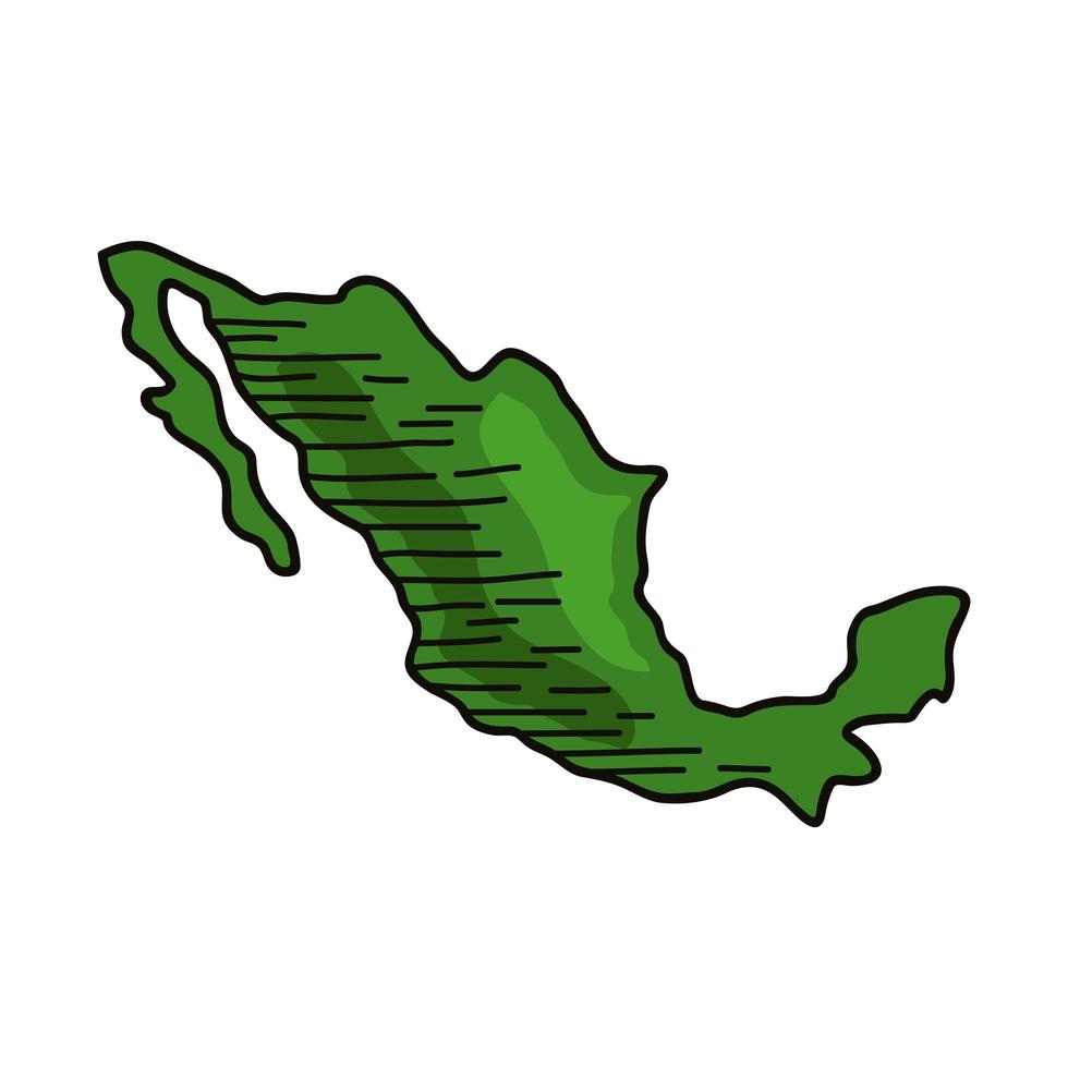 pays de la carte mexicaine vecteur