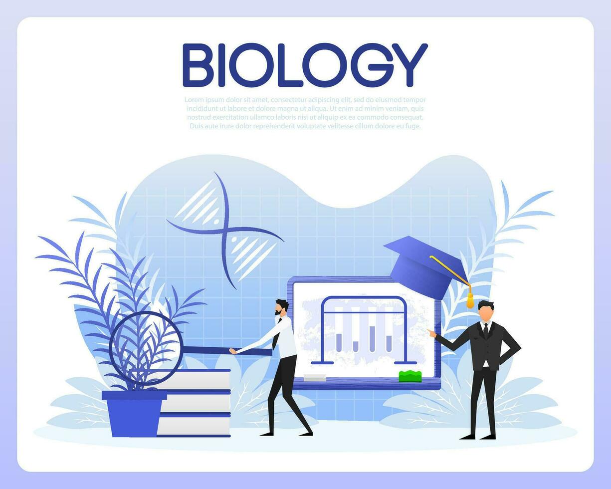 la biologie école. plante équipement. étudiant en train d'étudier social et Naturel science vecteur