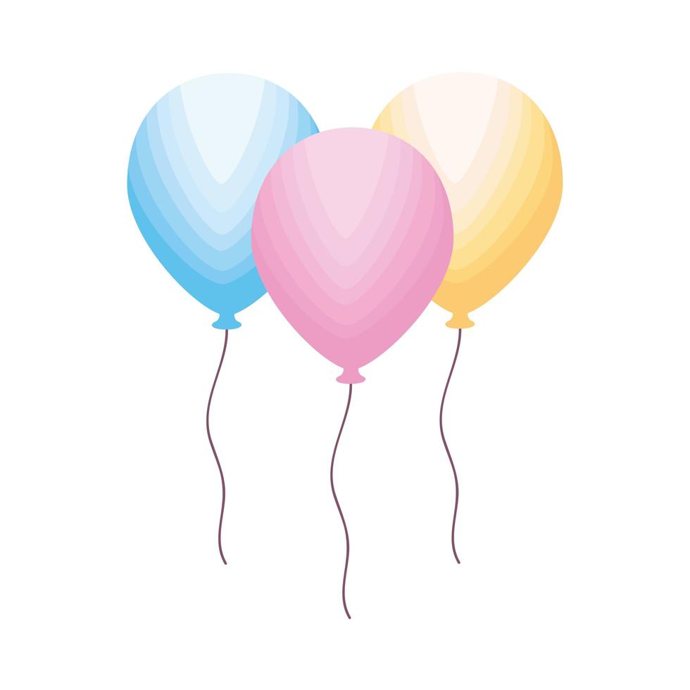 ballons pastels à l'hélium vecteur