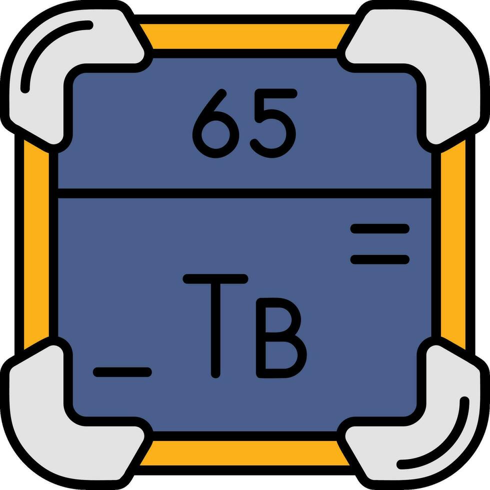 terbium ligne rempli icône vecteur