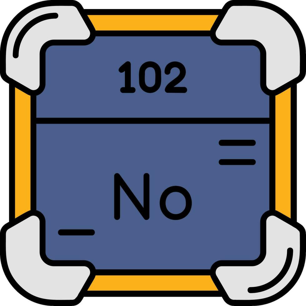 nobelium ligne rempli icône vecteur