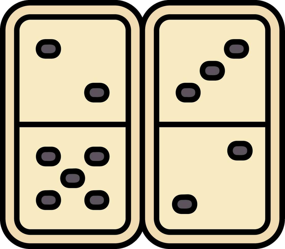 domino ligne rempli icône vecteur
