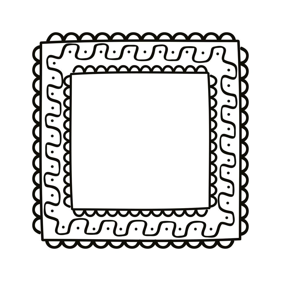 cadre carré en dentelle vecteur