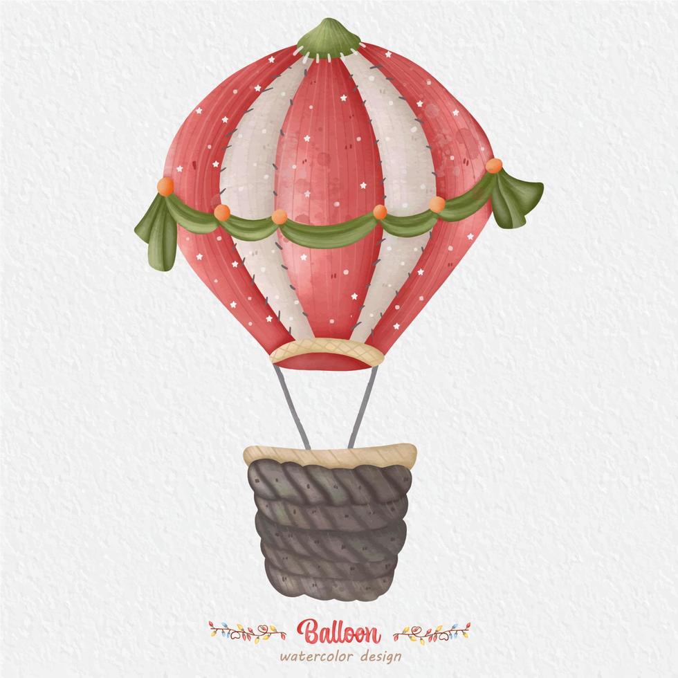 illustration aquarelle de ballon, avec fond de papier. pour la conception, les impressions, le tissu ou l'arrière-plan vecteur