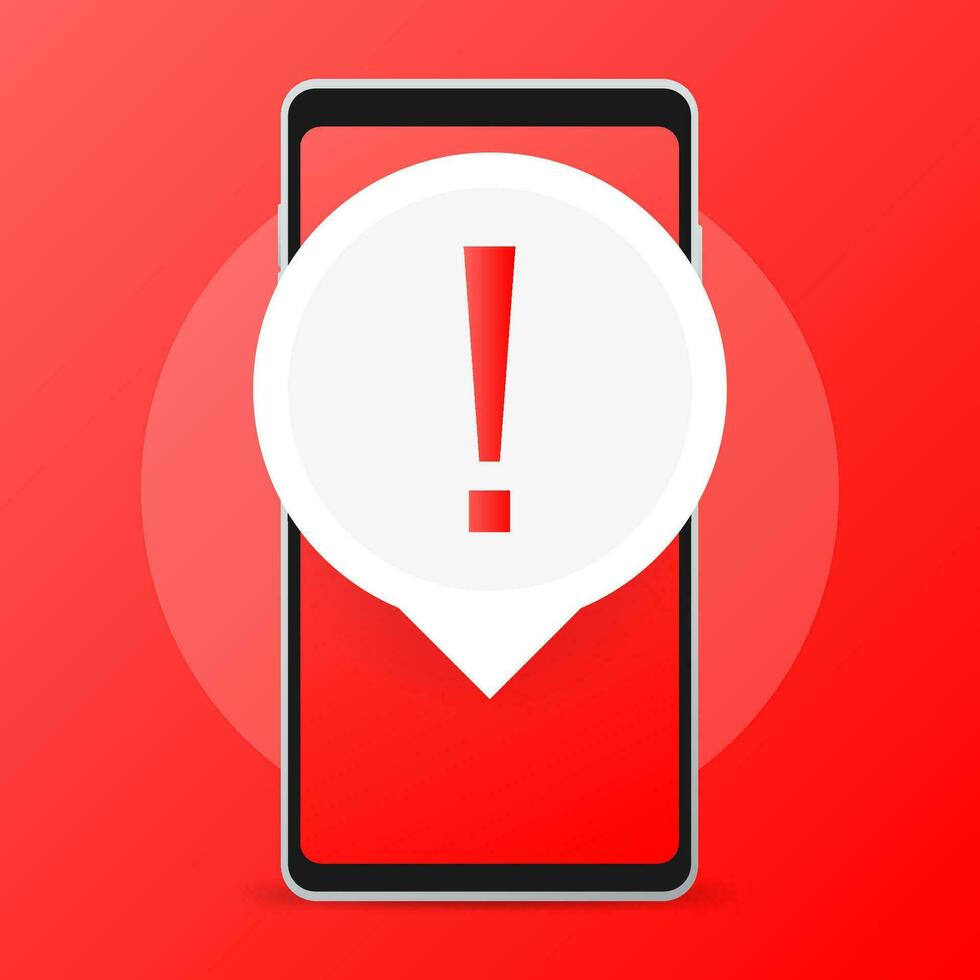 alerte message mobile notification. danger Erreur alertes. vecteur