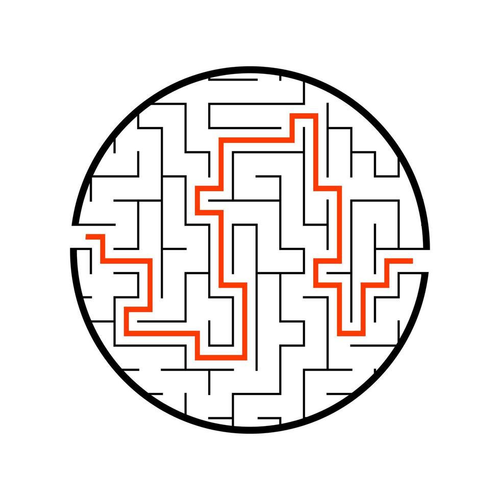 labyrinthe abstrait. jeu éducatif pour les enfants. casse-tête pour les enfants. énigme du labyrinthe. trouver le bon chemin. illustration vectorielle. vecteur