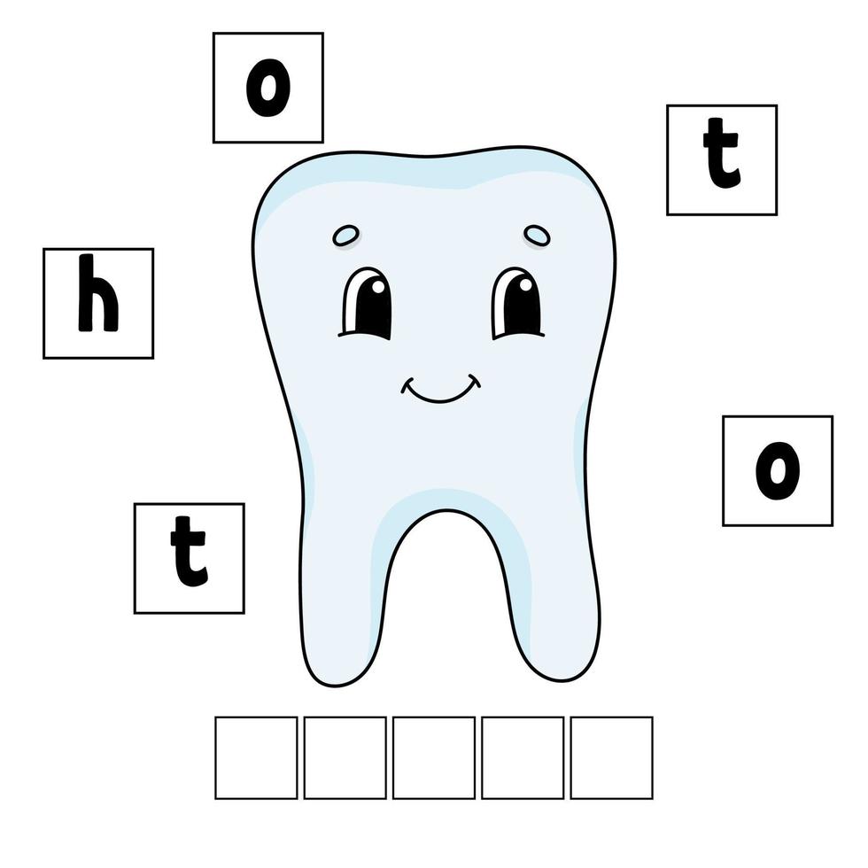 puzzle de mots. feuille de travail de développement de l'éducation. jeu d'apprentissage pour les enfants. page d'activité. casse-tête pour les enfants. énigme pour le préscolaire. illustration vectorielle simple et isolée dans un style dessin animé mignon. vecteur