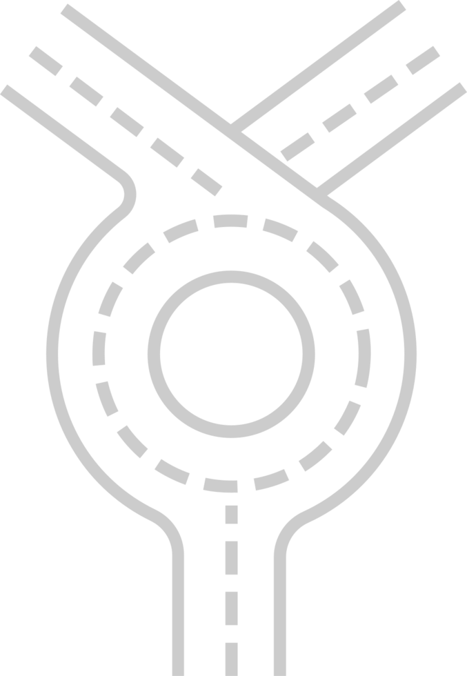 carte routière du rond-point vecteur