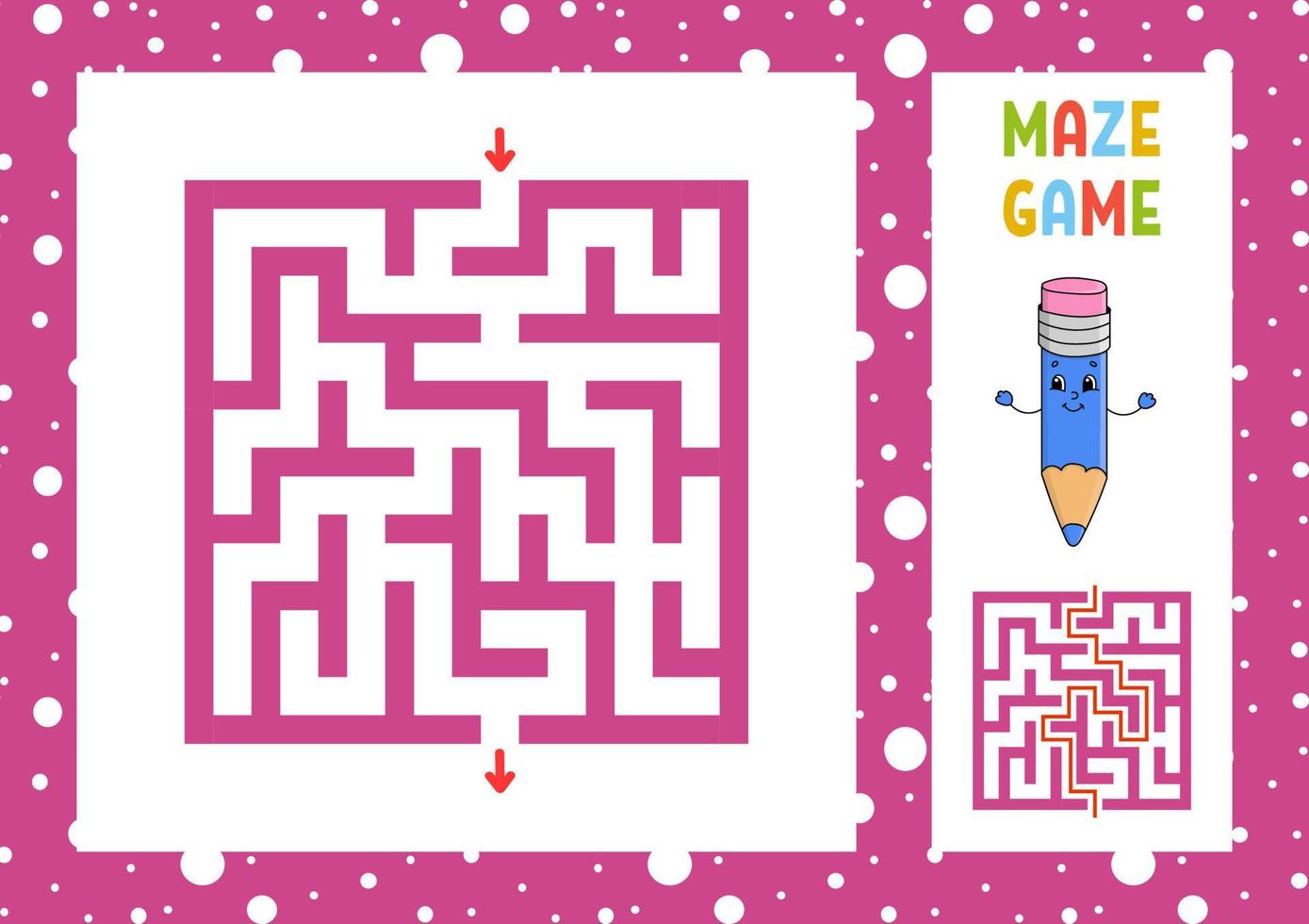 Labyrinthe. jeu pour les enfants. labyrinthe amusant. feuille de travail de développement de l'éducation. page d'activité. casse-tête pour les enfants. style de dessin animé mignon. énigme pour le préscolaire. énigme logique. illustration vectorielle de couleur. vecteur