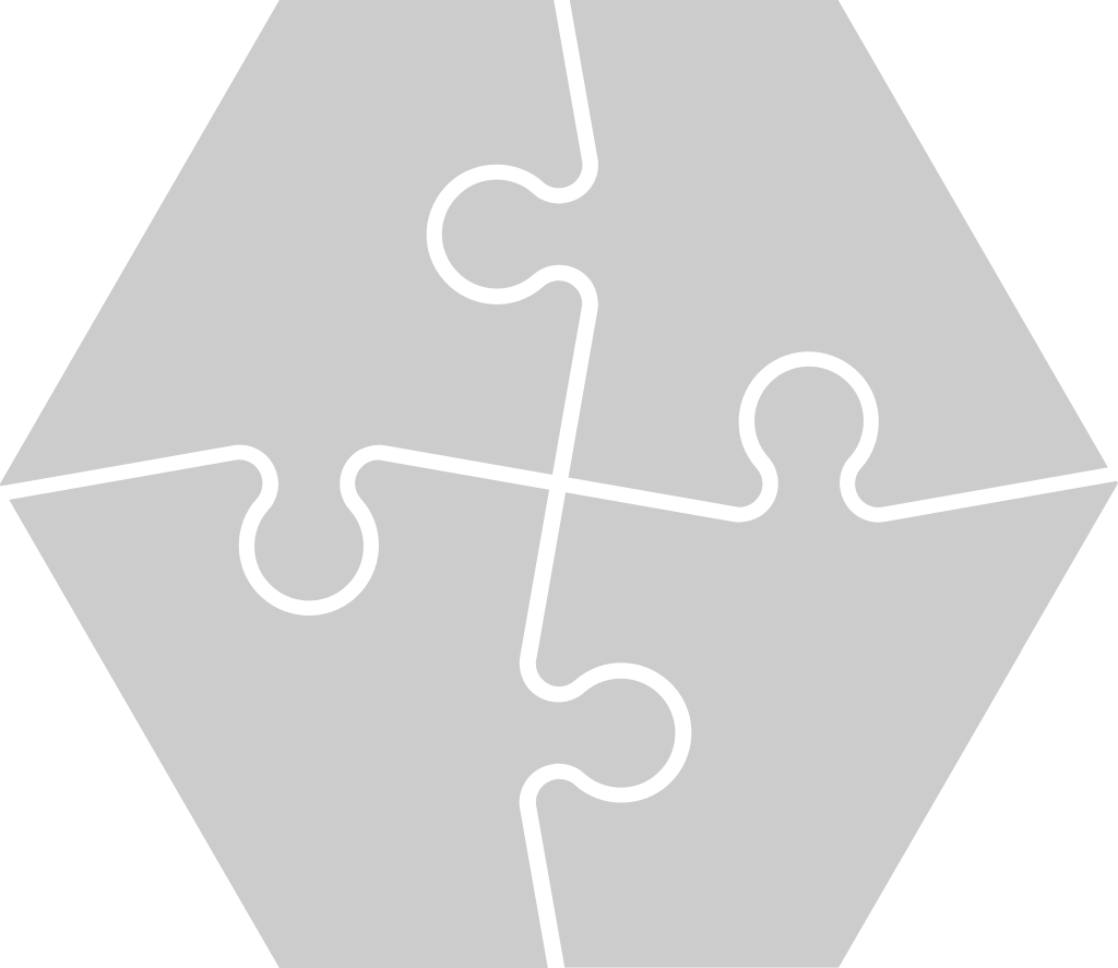 puzzle pièces hexagone vecteur