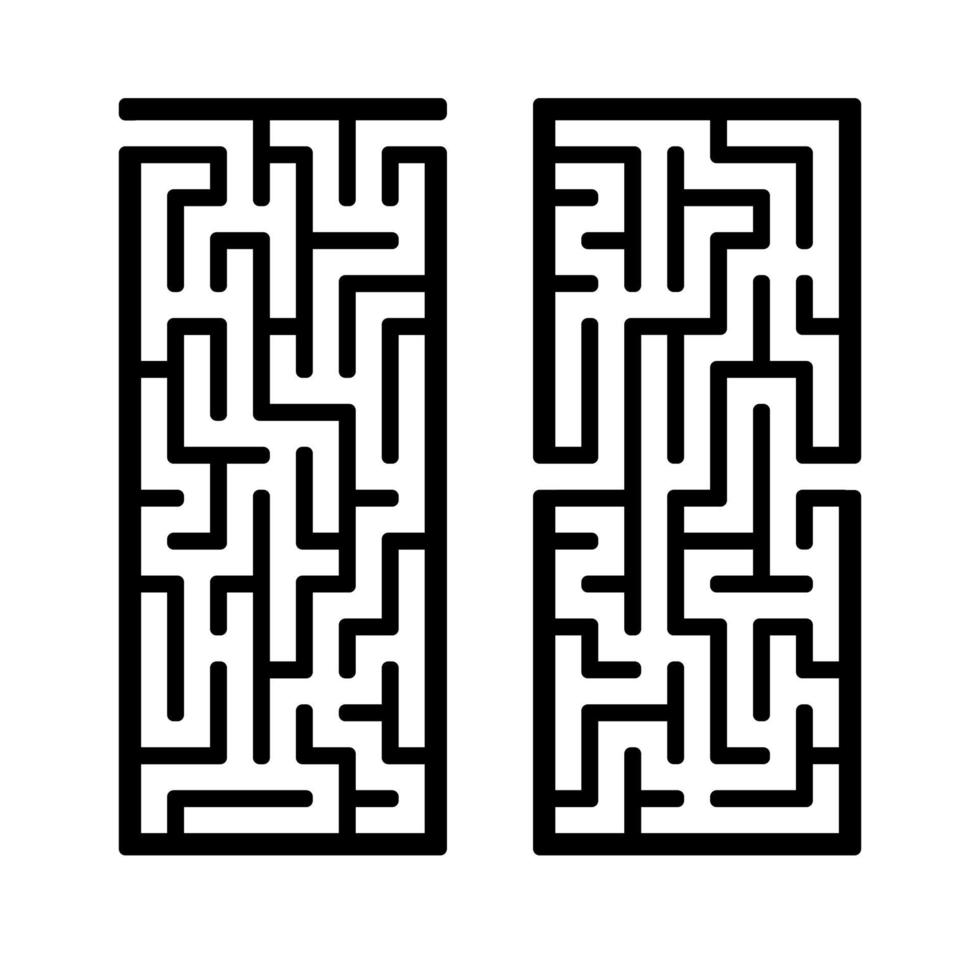 un ensemble de labyrinthes. jeu pour les enfants. casse-tête pour les enfants. énigme du labyrinthe. trouver le bon chemin. illustration vectorielle. vecteur