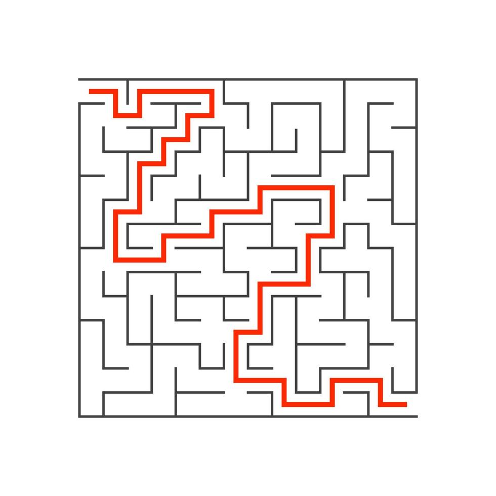 labyrinthe abstrait. jeu éducatif pour les enfants. casse-tête pour les enfants. énigme du labyrinthe. trouver le bon chemin. illustration vectorielle. vecteur